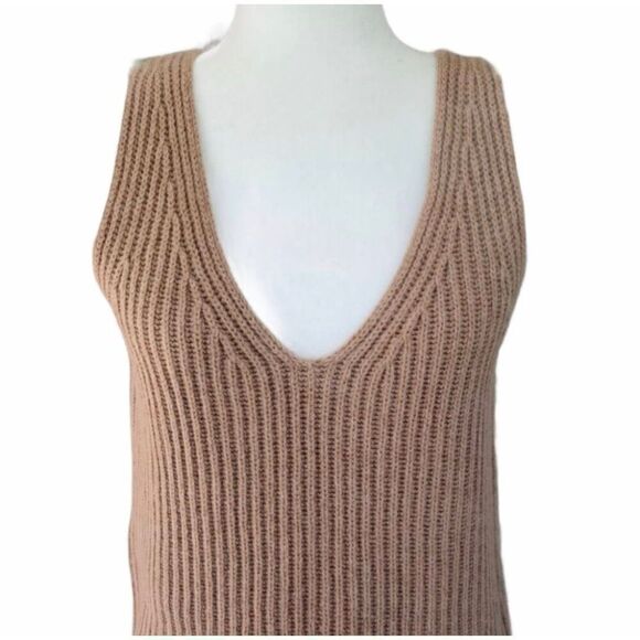 Madewell Camel Merino Wool Tunic Knit Sleeveless Tank Sweater Dress Size Small - Picture 4 of 12